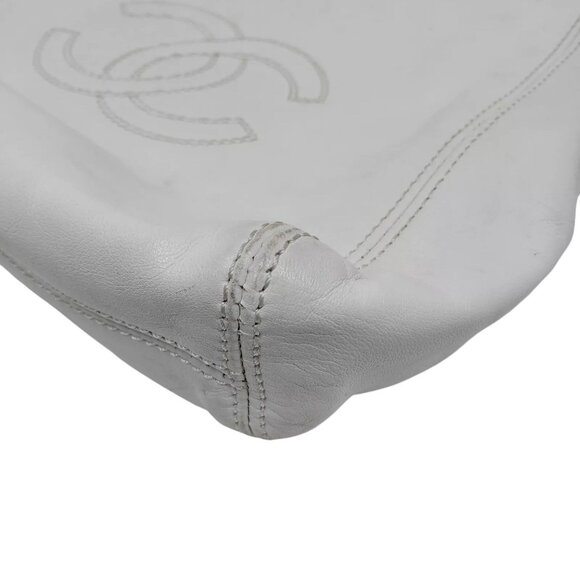 355620AZ (X6) Chanel Shoulder Bag White Leather - Picture 5 of 8